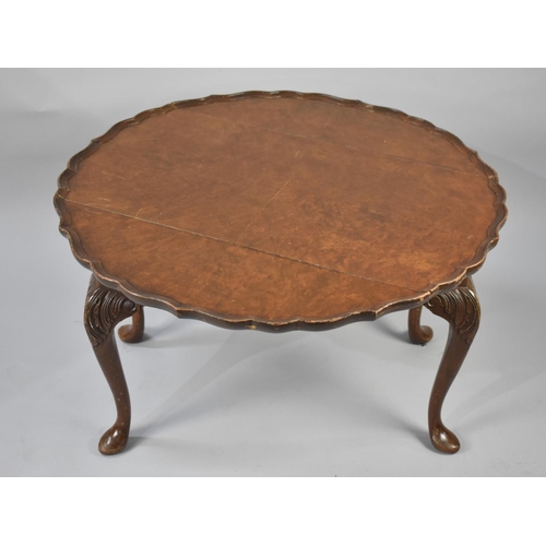 157 - A Mid 20th Century Walnut Drop Leaf Coffee Table with Cabriole Supports, 75cm Long