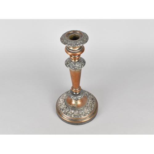 173 - A Sheffield Plated Single Candlestick, 24cm High