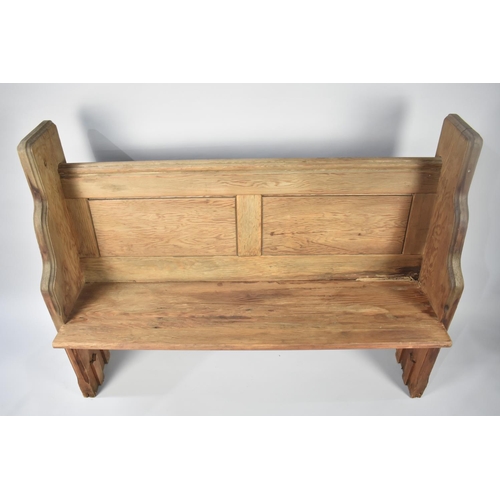 210 - A Late 19th/Early 20th Century Pitch Pine Chapel Pew, 131cm wide