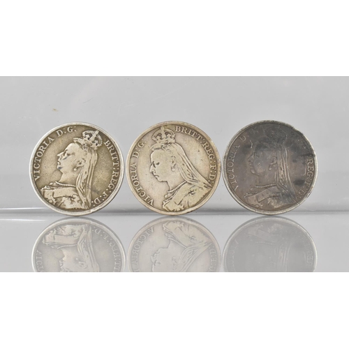 293 - Three Victorian Silver Crowns, 1889, 1890 and 1890