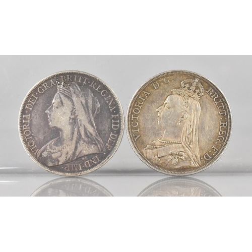 296 - Two Silver Victorian Crowns, 1887 and 1900