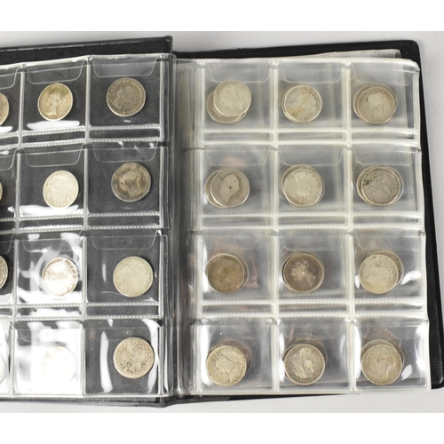 301 - A Coin Collection Book Containing 120 Victorian, Edwardian and George V Silver Three Pence Coins