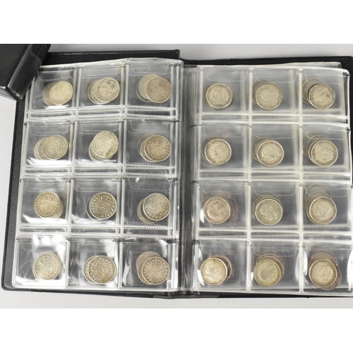 301 - A Coin Collection Book Containing 120 Victorian, Edwardian and George V Silver Three Pence Coins