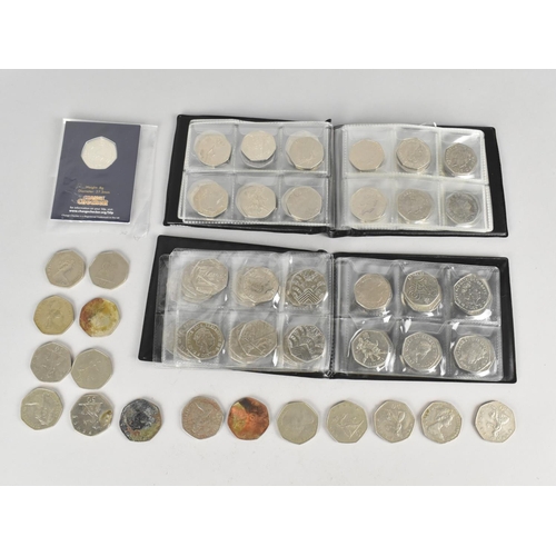 305 - Two Coin Albums Containing Over 100 Special Edition 50p Coins to Include Olympics etc Together with ... 