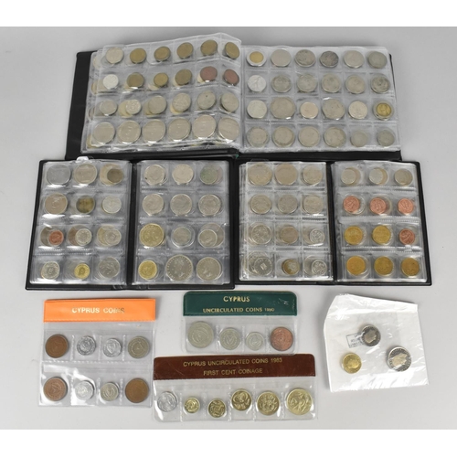 311 - Three Coin Stock Albums Containing Various World Coins, Together with Cyprus Coin Wallets etc