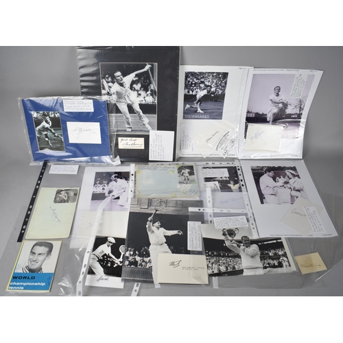 327 - A Collection of Autographs and Signed Photographs of Vintage Tennis Players, Including Three by Fred... 