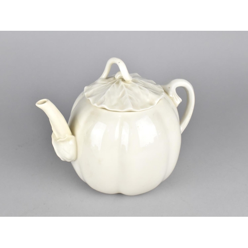 460 - A Late 19th Century Royal Worcester Aesthetic Teapot of Gourd Form with Stylised Handle, Cover and S... 