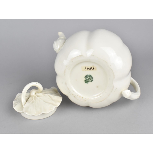 460 - A Late 19th Century Royal Worcester Aesthetic Teapot of Gourd Form with Stylised Handle, Cover and S... 