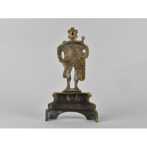 50 - A Late 19th Century Brass Novelty Door Porter, in the Form of King with Crown and Sceptre, 21cm High