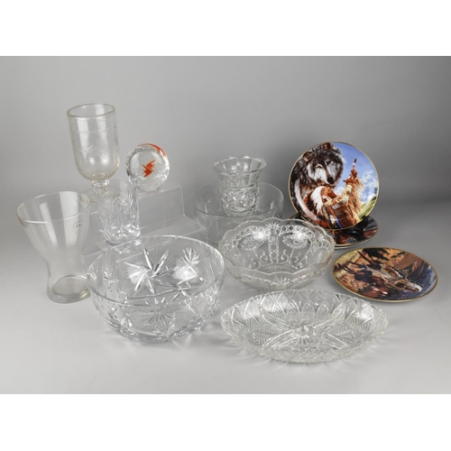 512 - A Collection of Various Glassware to Comprise Goldfish Paperweight, 19th Celery Jar (Chip to Foot) e... 