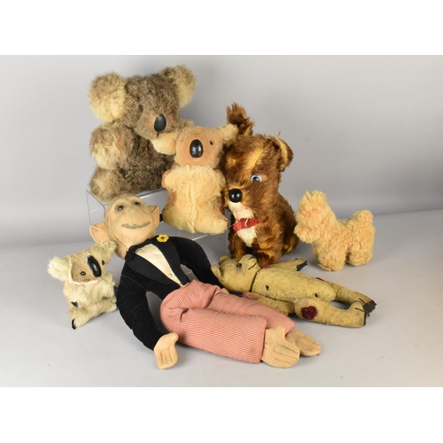 519 - A Collection of Various Vintage Soft Toys to Comprise Late 19th/Early 20th Century Teddy (AF), Stuff... 