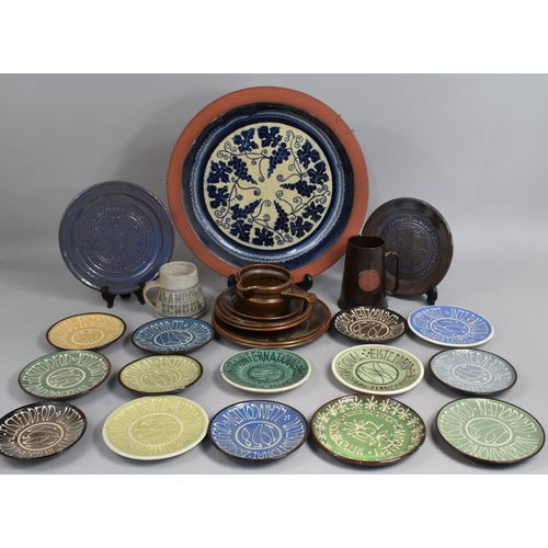 534 - A Collection of Various Terracotta Items to include Large Glazed Platter with Vine and Leaves Decora... 