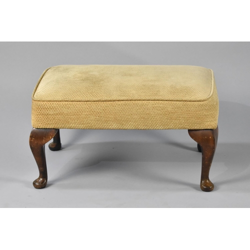 541 - An Upholstered Footstool, Cabriole Leg AF, 57cm wide