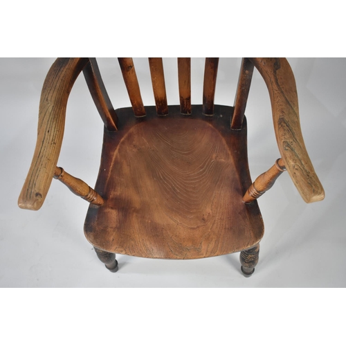 557 - An Elm Seated Country Style Kitchen Armchair