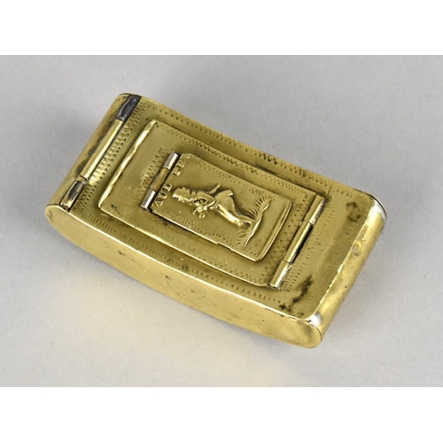 64 - A Georgian Triple Snuff Box, The Smallest Hinged Panel Inscribed with A Depiction of the Actor John ... 