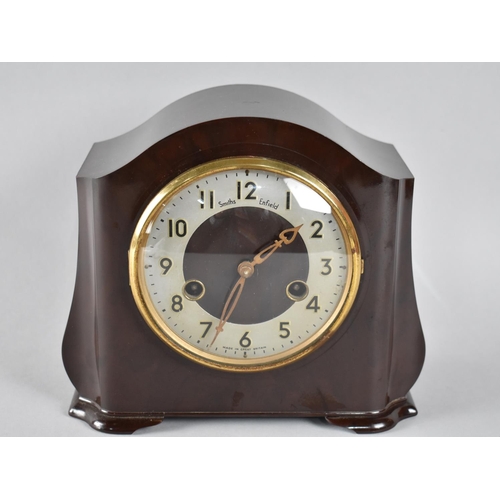 72 - A Vintage Smith Enfield Bakelite Cased Mantel Clock , 21.5cm