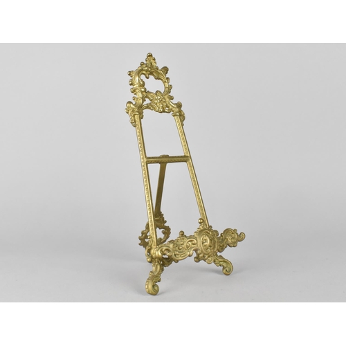 80 - A Reproduction Small Brass Picture Easel, 26cm High