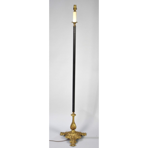 99 - A Reeded Standard Lamp with Ornate Tripod Stand