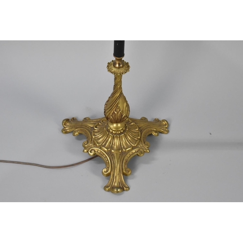 99 - A Reeded Standard Lamp with Ornate Tripod Stand