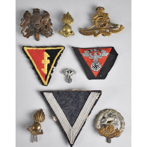 115 - A Collection of Various WWII Military Badges to include Nazi Embroidered Examples