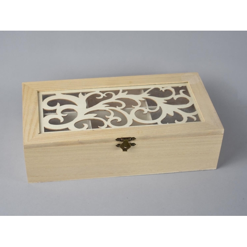 122 - A Modern Six Section Box With Hinged Lid, 29cms Wide