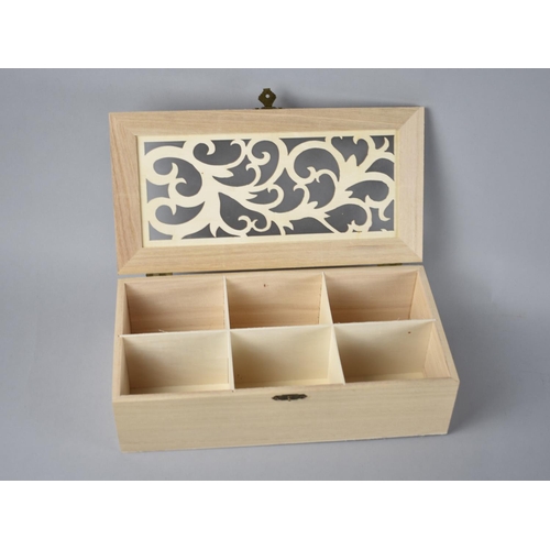 122 - A Modern Six Section Box With Hinged Lid, 29cms Wide