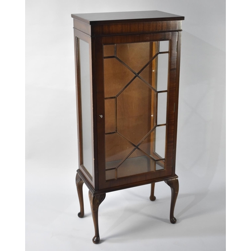 127 - A Mid 20th Century Astragal Glazed Display Cabinet with Two Glass Shelves and Cabriole Supports, 53c... 