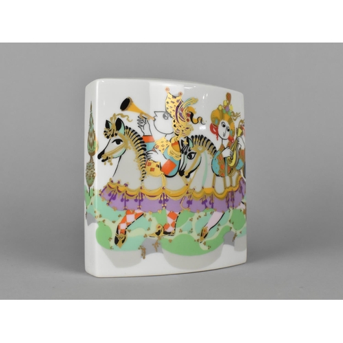 129 - A Bjorn Wiinblad for Rosenthal Spill Vase, Commedia Dell Arte, Signed, 13.5cms High