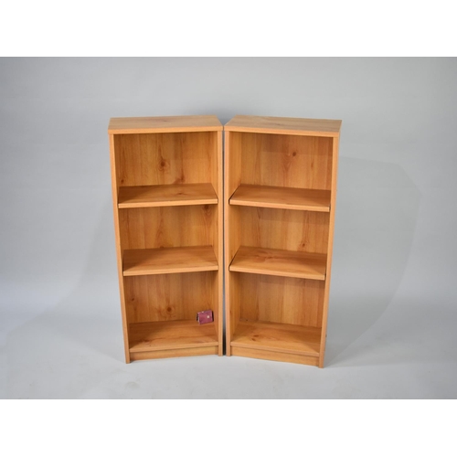 151 - A Pair of Modern Three Shelf Open Bookcases, 38cms Wide and 91cms High