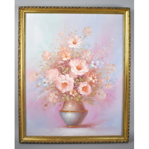 153 - A Framed Oil on Canvas by Robert Cox, Vase of Flowers, 39x49cms