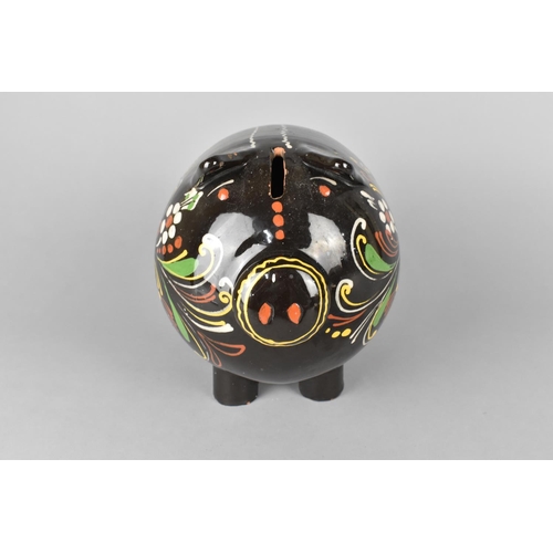 157 - A Glazed Terracotta Piggy Bank, 28cms Wide