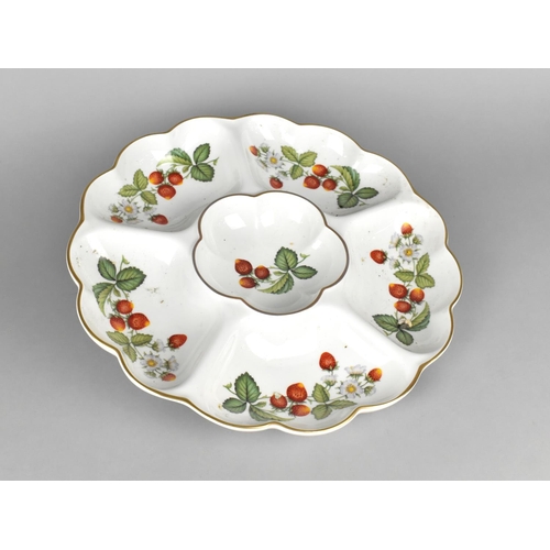 159 - A Royal Worcester Strawberry Pattern Sectional Circular Dish, 34cms Diameter