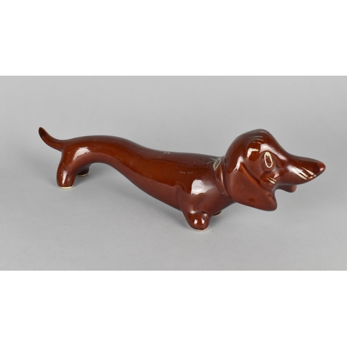 160 - A Modern Glazed Ceramic Dachshund, 39cms Long