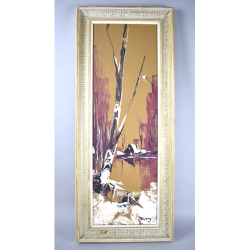 167 - A Framed Oil on Board by George R Deakins, 19x60cms