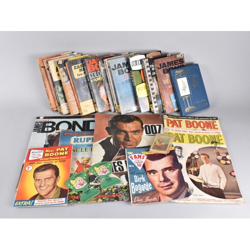 192 - A Collection of Various Vintage James Bond Paperbacks, James Bond Booklets, Pat Boone Booklets Etc