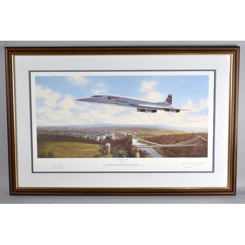 202 - A Framed Limited Edition Concorde Print 'the Final Flight' by Adrian Rigby No 331/500, Signed by The... 