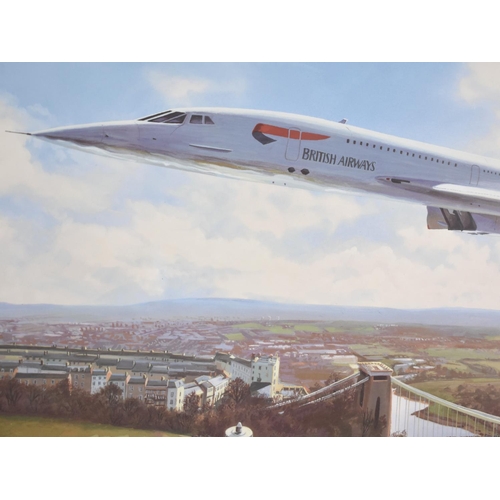 202 - A Framed Limited Edition Concorde Print 'the Final Flight' by Adrian Rigby No 331/500, Signed by The... 