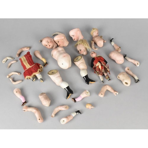 211 - A Collection of Various Vintage Bisque Doll Parts