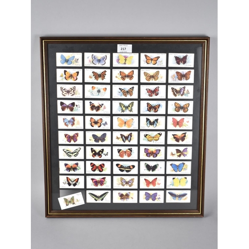 217 - A Framed Set of Players Cigarette Cards, Butterflies