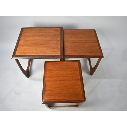 23 - A Nest of Three 1970s G-Plan Teak Tables, All with Crossbanded Tops, 50.5cms Wide