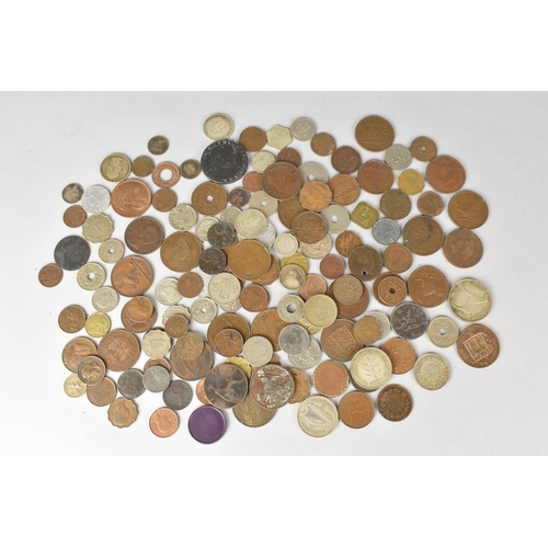 240 - A Collection of English and Foreign Silver, Silver Plated and Copper Coinage, 19th and 20th Century