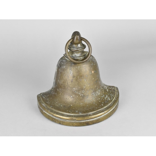 26 - An Early/Mid 19th Century Heavy Bronze Doorstop in the Shape of a Bell, 20.5cms Wide and 18.5cms Hig... 