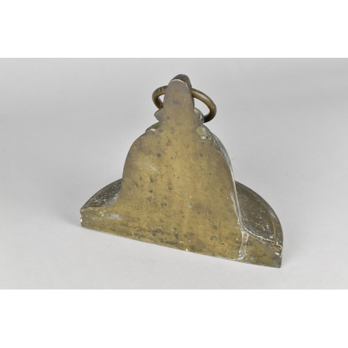 26 - An Early/Mid 19th Century Heavy Bronze Doorstop in the Shape of a Bell, 20.5cms Wide and 18.5cms Hig... 