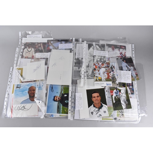 262 - A Collection of Various Autographs and Signed Photographs of Cricket Stars to include Derek Randall,... 