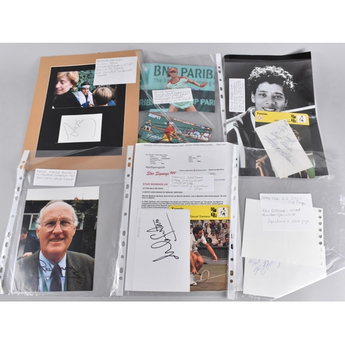 266 - A Collection of Various Autographs and Signed Photographs, Tennis Stars, to include Dick Savit, Ted ... 