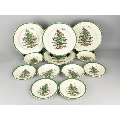 278 - A Collection of Spode Christmas Tree China to Comprise Four Large Plates, Four Side Plates and Four ... 