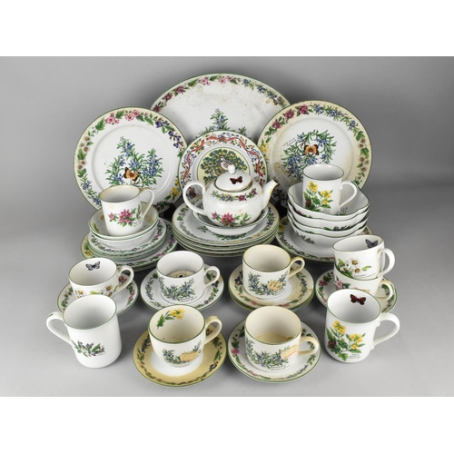 292 - A Collection of Royal Worcester 'Worcester Herbs' China to Comprise Platter, Plates, Teawares, Bowls... 