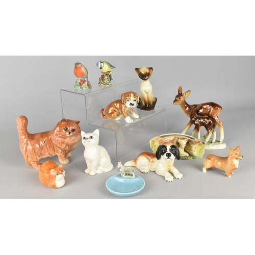 303 - A Collection of Various Ceramic Animal and Bird Ornaments to Comprise Beswick Cats, Beswick Corgi, B... 