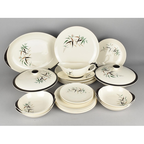 304 - A Royal Doulton Bamboo Dinner Service to Comprise Two Lidded Tureen, Six Large Plates, Six Small Pla... 