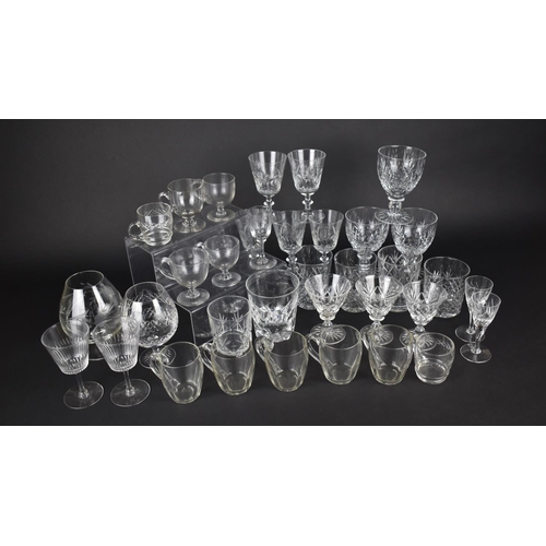 313 - A Collection of Various Cut Glass to Comprise Custard Glasses, Wines, Tumblers etc (Various Conditio... 